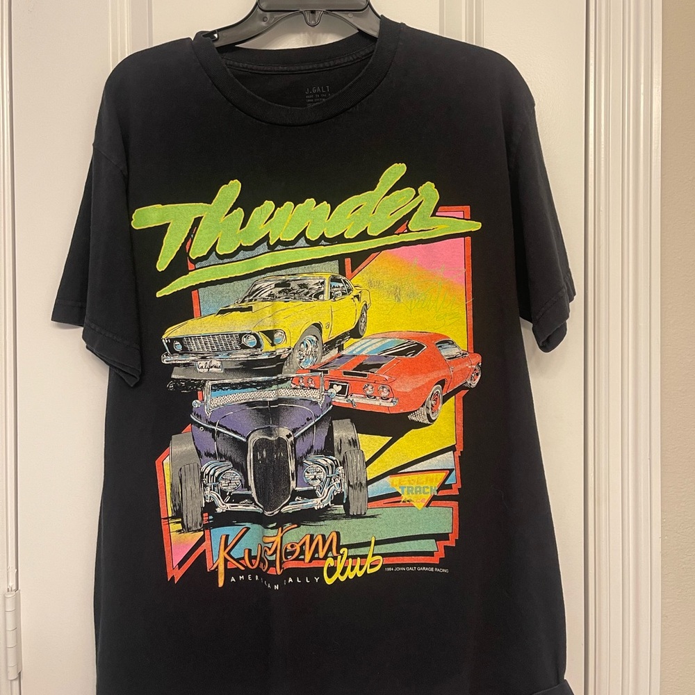 PacSun Black Graphic Tee - Thunder Kustom Club - John Galt